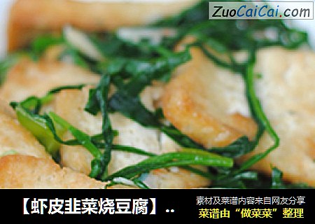 【虾皮韭菜烧豆腐】——两个搭配给豆腐提鲜