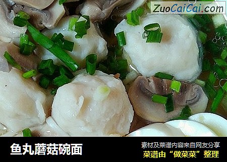 鱼丸蘑菇碗面