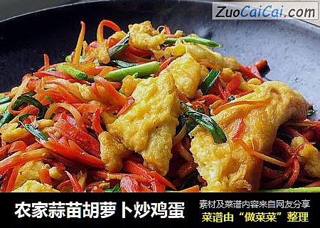 农家蒜苗胡萝卜炒鸡蛋