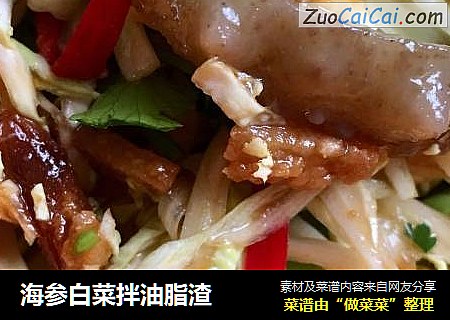 海参白菜拌油脂渣