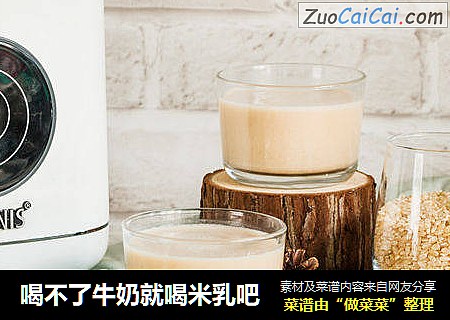 喝不了牛奶就喝米乳吧