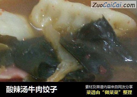 酸辣汤牛肉饺子