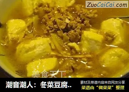 潮音潮人：冬菜豆腐瘦肉汤