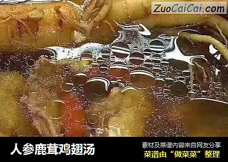 人参鹿茸鸡翅汤
