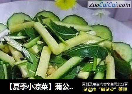 【夏季小凉菜】蒲公英拌黄瓜
