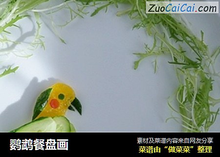 鹦鹉餐盘画