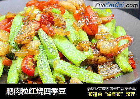 肥肉粒红烧四季豆