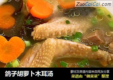 鸽子胡萝卜木耳汤