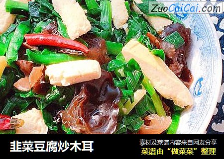 韭菜豆腐炒木耳