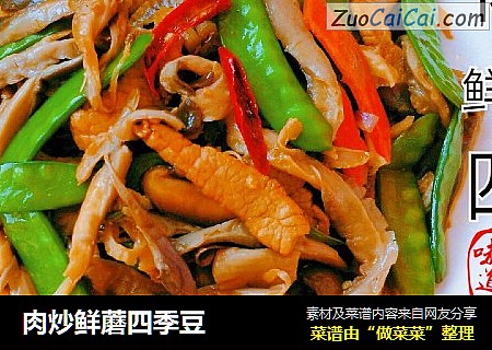 肉炒鲜蘑四季豆