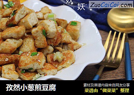 孜然小葱煎豆腐