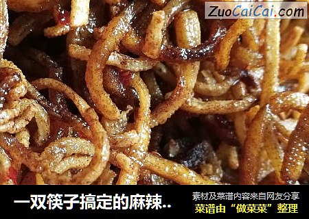 一双筷子搞定的麻辣香干丝