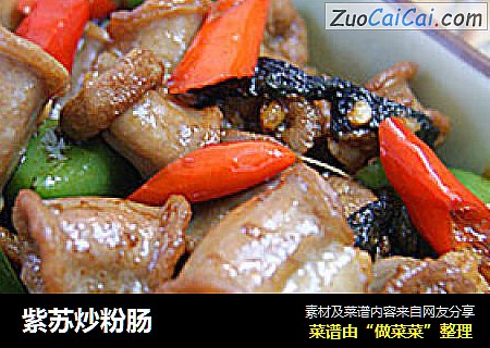 紫苏炒粉肠