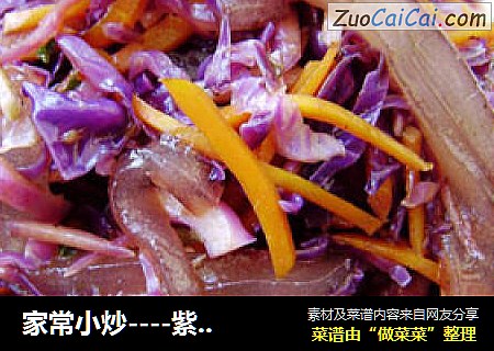 家常小炒----紫甘蓝炒凉粉