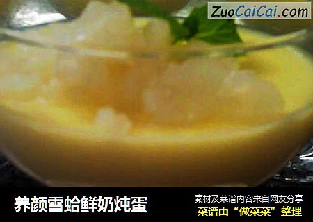 养颜雪蛤鲜奶炖蛋