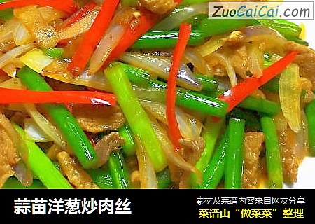 蒜苗洋葱炒肉丝