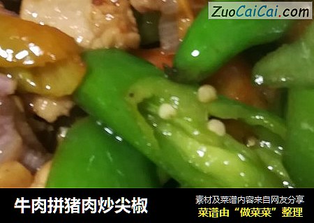 牛肉拼猪肉炒尖椒