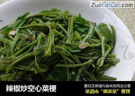 辣椒炒空心菜梗