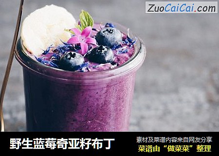 野生蓝莓奇亚籽布丁