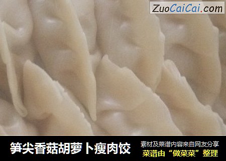 笋尖香菇胡萝卜瘦肉饺