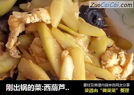 刚出锅的菜:西葫芦炒木耳鸡蛋