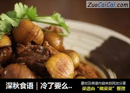 深秋食语｜冷了要么找人抱抱，要么吃个板栗鸡