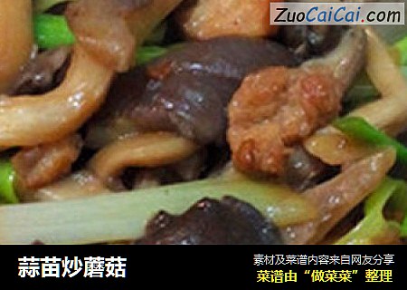 蒜苗炒蘑菇