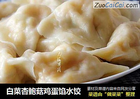 白菜杏鲍菇鸡蛋馅水饺