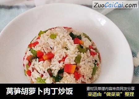莴笋胡萝卜肉丁炒饭