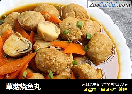 草菇烧鱼丸