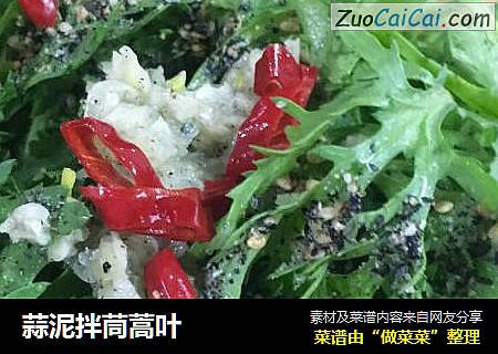 蒜泥拌茼蒿叶