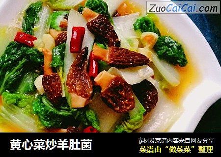 黄心菜炒羊肚菌