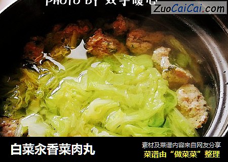 白菜汆香菜肉丸