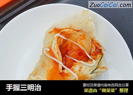 手握三明治