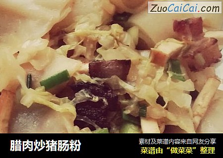腊肉炒猪肠粉