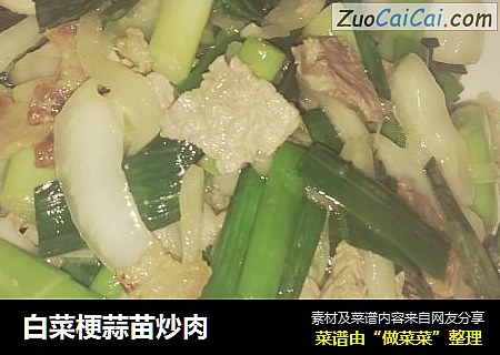 白菜梗蒜苗炒肉