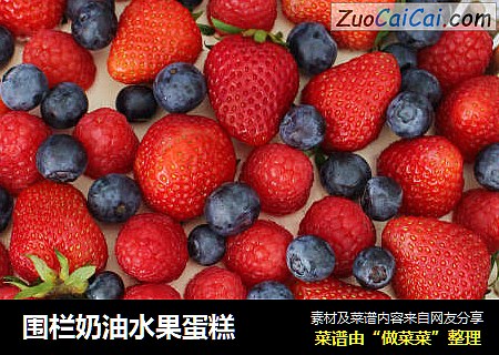 围栏奶油水果蛋糕