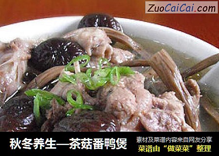 秋冬养生—茶菇番鸭煲
