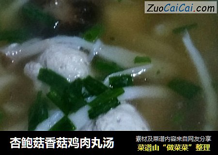 杏鲍菇香菇鸡肉丸汤