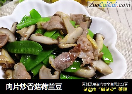肉片炒香菇荷兰豆