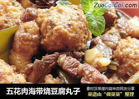 五花肉海带烧豆腐丸子