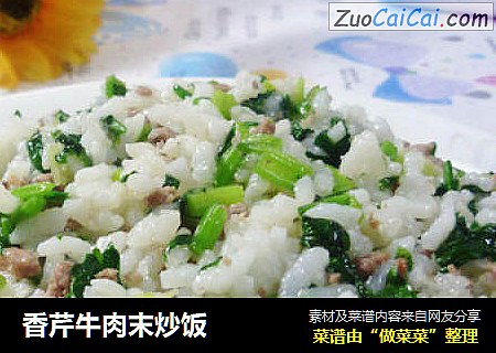 香芹牛肉末炒饭