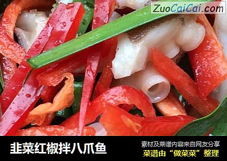 韭菜红椒拌八爪鱼