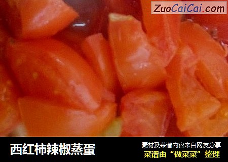 西红柿辣椒蒸蛋