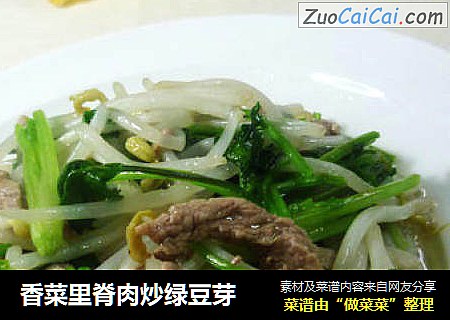 香菜里脊肉炒绿豆芽