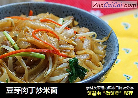 豆芽肉丁炒米面