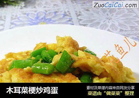 木耳菜梗炒鸡蛋