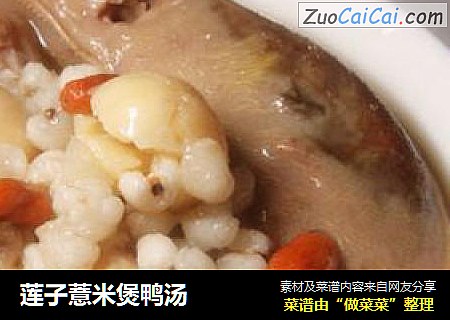 莲子薏米煲鸭汤