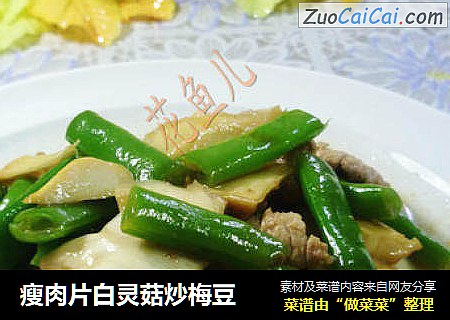 瘦肉片白灵菇炒梅豆