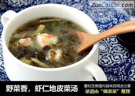野菜香，虾仁地皮菜汤